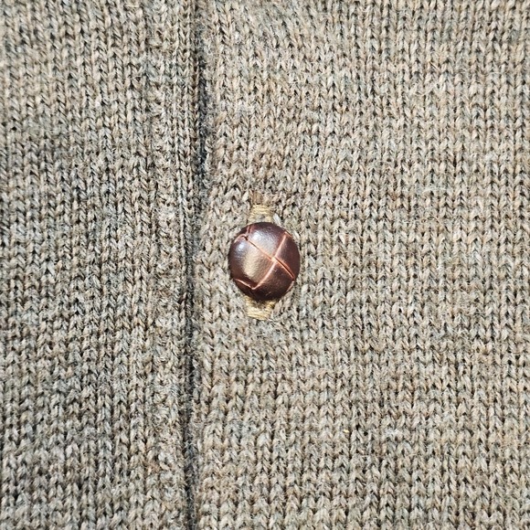 Vintage Cabelas Wool Blnd Sweater Mens L Henley Elbow Patch USA Made 90s Outdoor - Picture 5 of 9